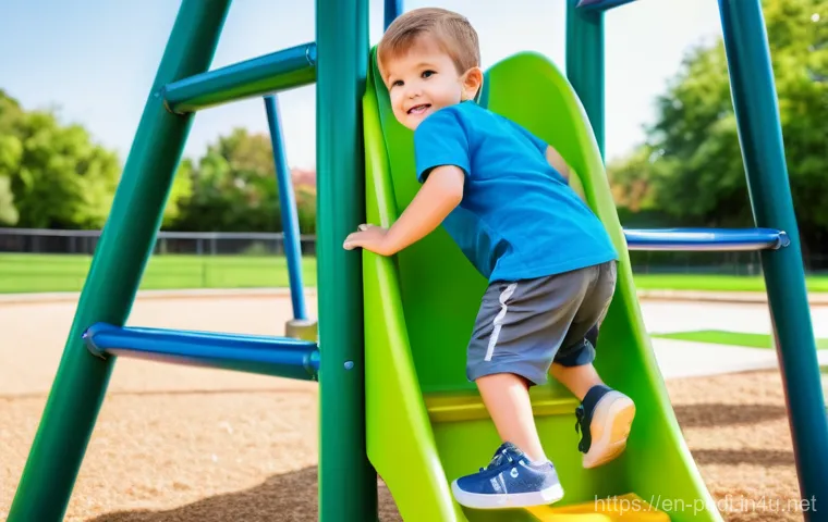 영유아 비만 관리법과 전문 병원 추천 - An energetic toddler, around 20 months old, captured mid-action as they playfully kick a soft, yello...