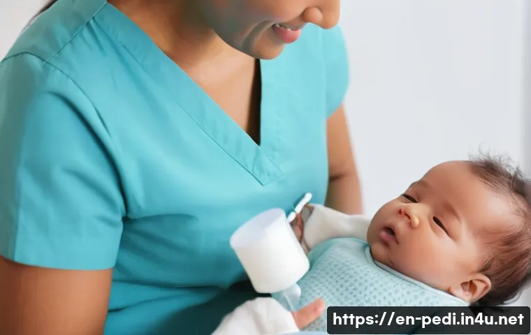 영유아 예방접종 무료 항목과 유료 항목 - **"A tender moment in a brightly lit, modern pediatrician's office. A calm, gentle mother, wearing a...